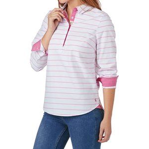 Joules Mariners Grade Pink White Stripe Deck Shirt